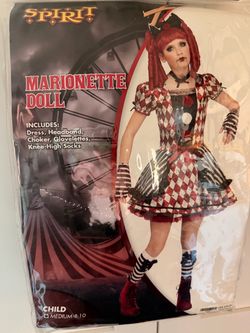 Child size Medium (8-10) Marionette Doll Halloween Costume