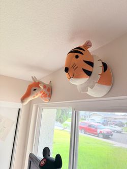 Felt animal head || nursery playroom decor
