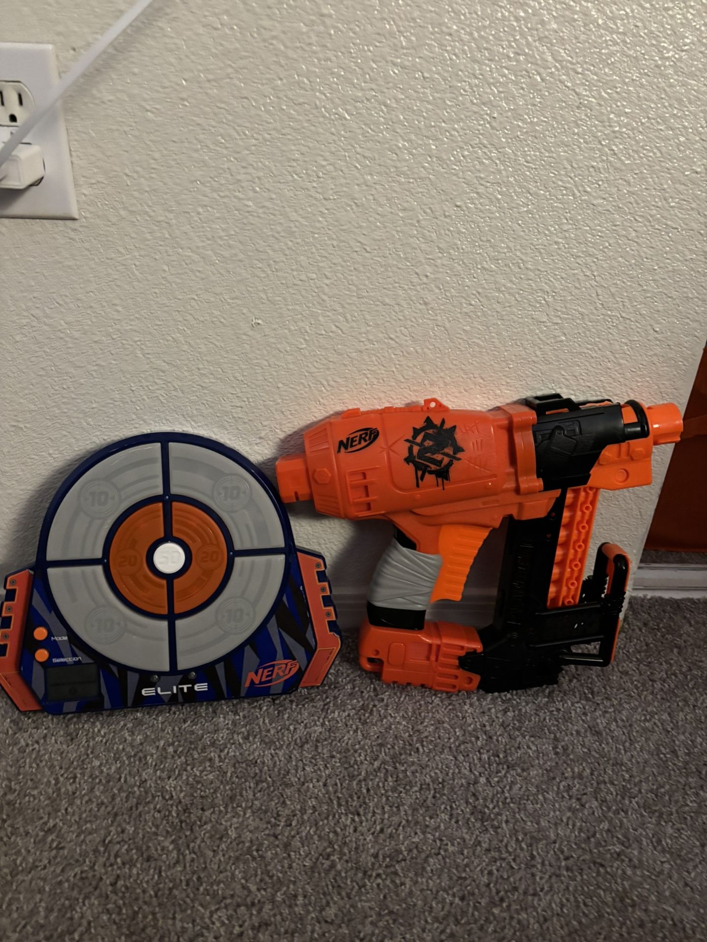 Nerf Zombie Nail Gun And Electronic Target Game