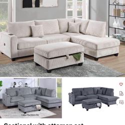 Sectional With Ottoman Set 