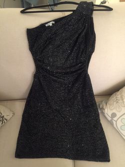 Charlotte Russe one shoulder black shimmery dress with sides open