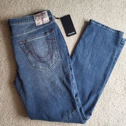 True Religion men's Rocco Moto relaxed skinny jeans 33x32 NWT