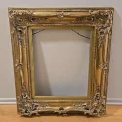 Vintage Gold Ornate Wood Frame 31x27 Inches