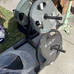 Weight Plates & Stand $120