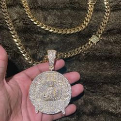 Diamond Pendant Cuban Set 