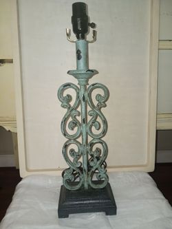 Beautiful rustic scroll design metal lamp