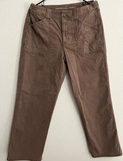 American Eagle Outfitters Women’s Brown Capri Straight Leg Stretch Pants Pockets