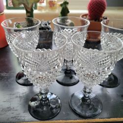 1900's WINE GLASSES set Of 5 Handmade