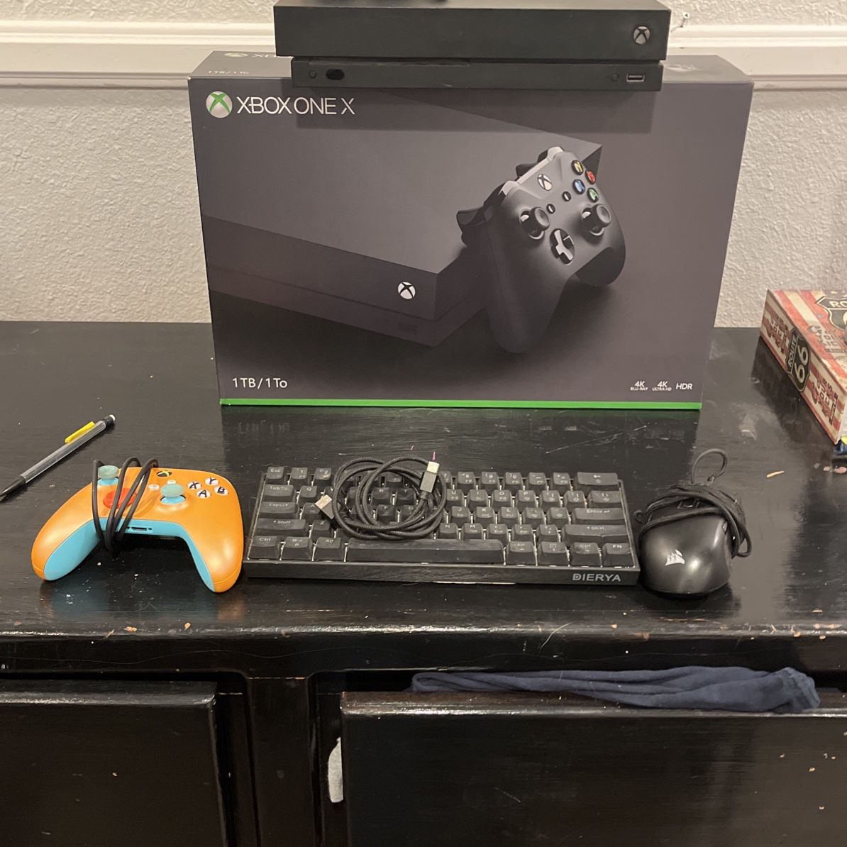 xbox one x\ gaming set up