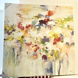 Beautiful Brand New Floral Burst Abstract 40in x 40in Square Canvas Wall Art 💐