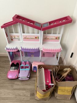 Barbie House And Accessories