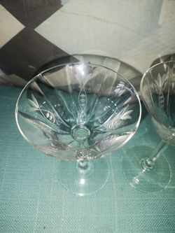 Vintage Etched cocktail glasses