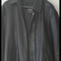 Joseph A Banks Leather Coat Men's Large-$500 Retail
