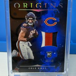2020 Panini Origins Cole Kmet Rookie 3-Color Patch /49 Bears