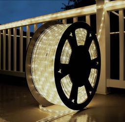 Buyagn 100Ft Warm White LED Rope Lights, 110V Waterproof Indoor/Outdoor String