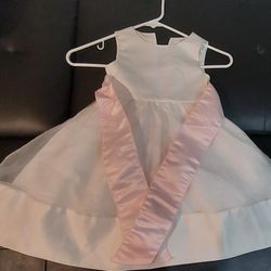 White Dress with Pink Sash