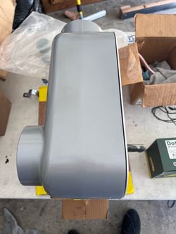 3-1/2” Gray PVC Conduit Body LB fitting with metal face plate