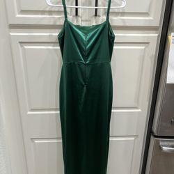 Satin Emerald Green Prom Dress