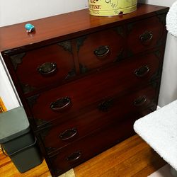 vintage asian style solid wood ornate dresser