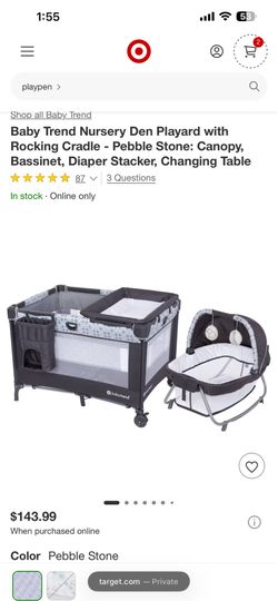 Bassinet and play area