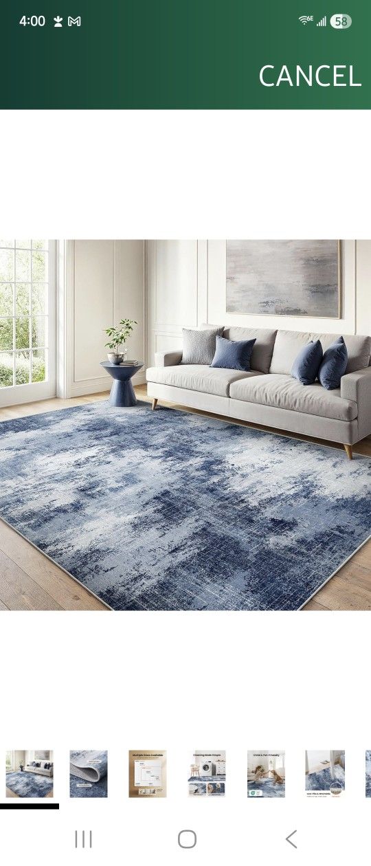 Area Rug Dark Blue