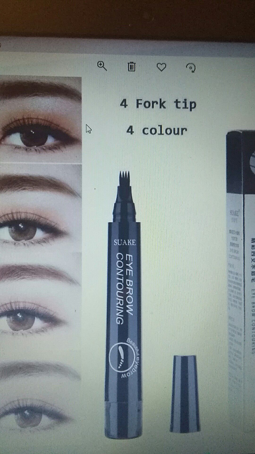 4 Micro Fork Tip Eyebrow Tattoo Pen Fine Liquid Waterproof Eyebrow Pen Grey