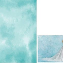 7x5ft  Fabric Background Aqua 
