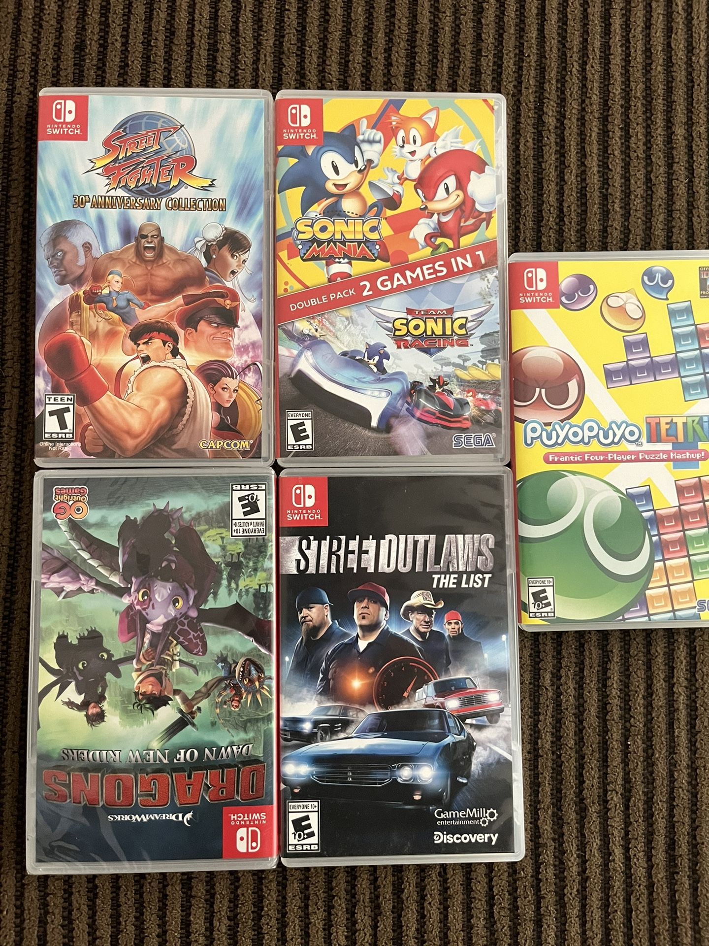 Nintendo switch 5 games included $180 firm price  One remote  No charger no TV docking station 