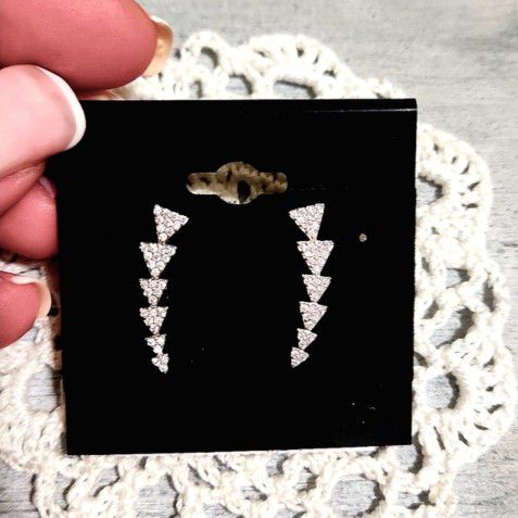 Sterling Silver and Diamond chip Earrings