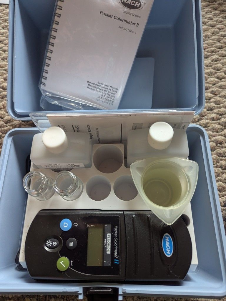 Hach Fluoride Pocket Colorimeter 2 Water Testing Electronics Meter Test Kit