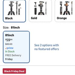 81 Inch Aluminum Extendable Tripod For Sony/Nikon