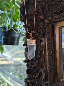 Electro-formed Quartz Crystal Pendant Necklace 