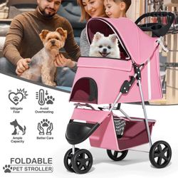 BEAUTIFUL LIGHT BABY PINK PET STROLLER ❗️🎀