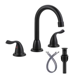 8 in. Widespread Double-Handle Bathroom Faucet in Black