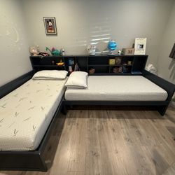 Double Twin Bed L Shape 