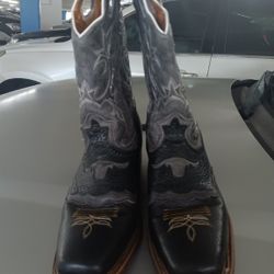 Rancho Semental Boots Black With Gray Top Size 11