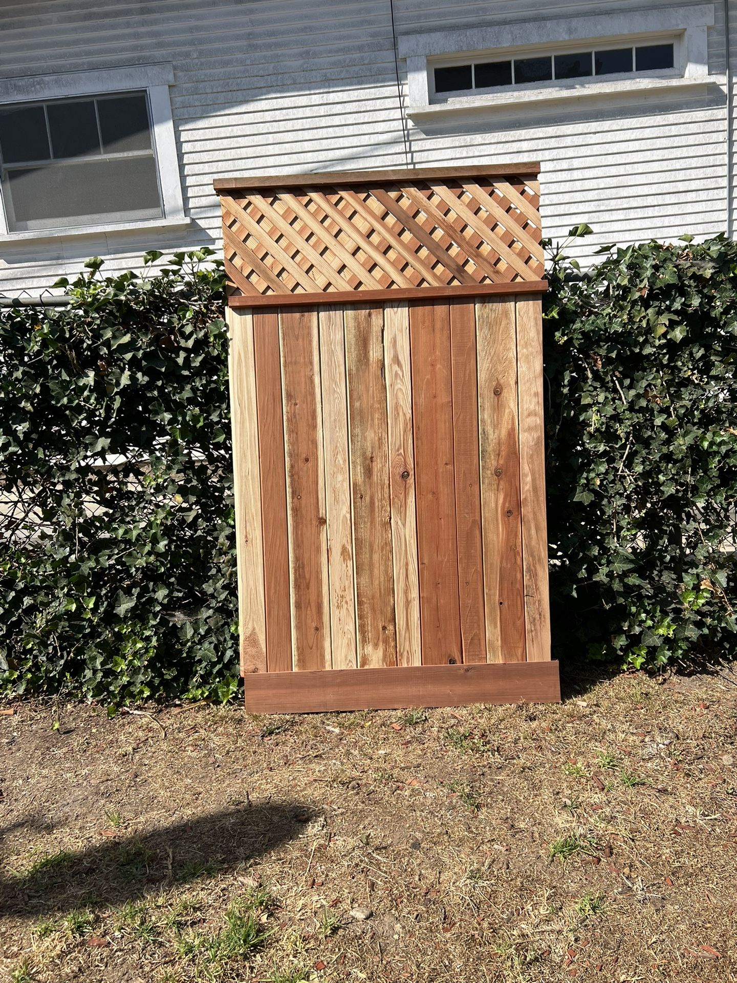 3.5’ X 6’ Red Wood Fencing Panel
