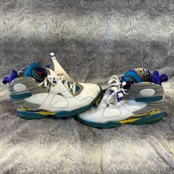 Nike women’s air Jordan 8 retro white aqua size 13 (11.5)