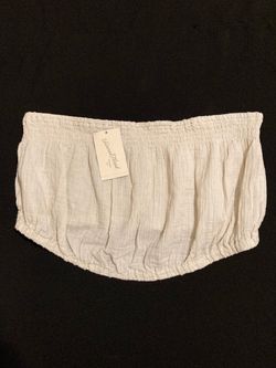 Universal Thread Crinkle Gauze Cream Tube Top Women Size Large 100% Cotton Summer Resort Cute