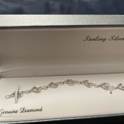 New Diamond Accent Heart Bracelet 