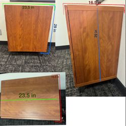Small side cabinet with shelves - cherry color