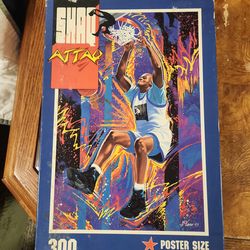 SEALED SHAQ ATTAQ POSTER PUZZLE 2' X 3' SHAQUILLE O'NEAL 300 PIECE 1993 MB