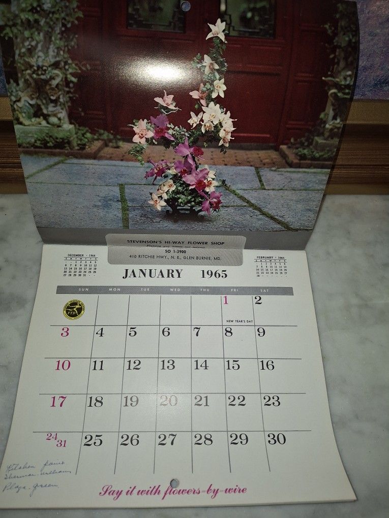 Vintage Calendar And Stamp