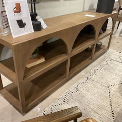 New Bela Large Arched Console table Medium brown wood