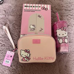 Hello Kitty Impressions Vanity Mirror , Makeup Bag And Cup