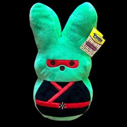 Peeps Ninja Bunny Plush Toy - Green and Black