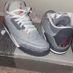Cool Grey  Retro Jordan 3 Size 15