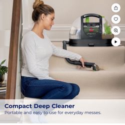 BISSELL Little Green Portable Deep Cleaner, for Carpet, Upholstery, and Auto, Lightweight, Strong Suction, Large Tank Capacity, 3369, Green  $60