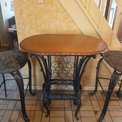 Wine Holder Bar Table With Chairs
