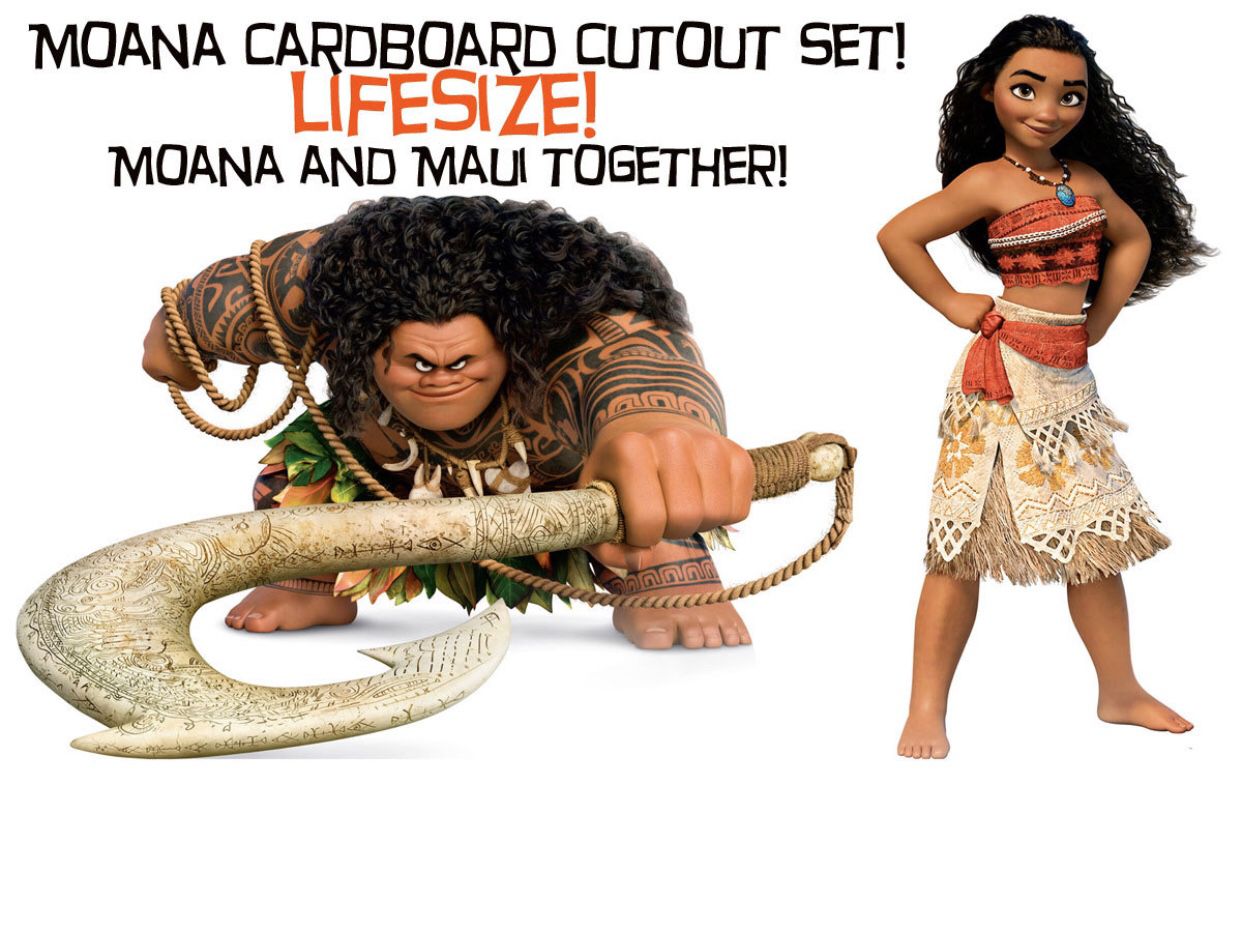Moana and Maui life size cardboard cutout